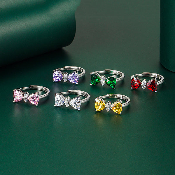 Colored Gem Bow Ring
