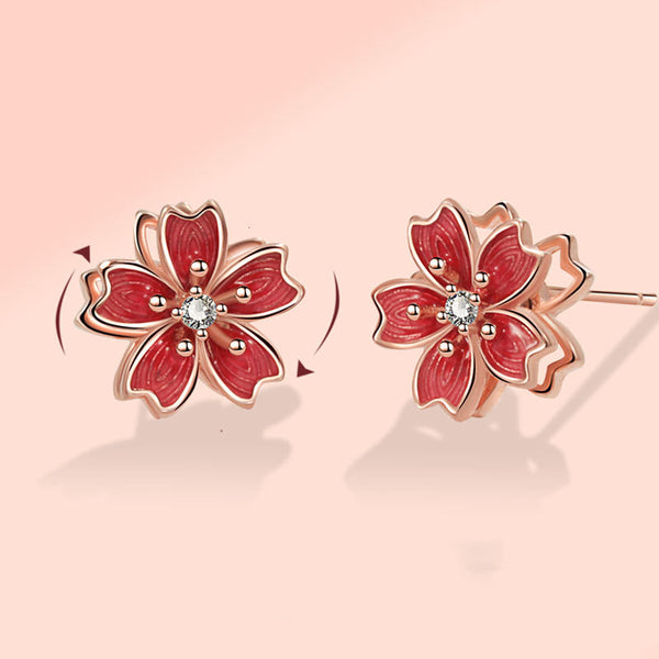 Peach Blossom Spinner Stud Earrings