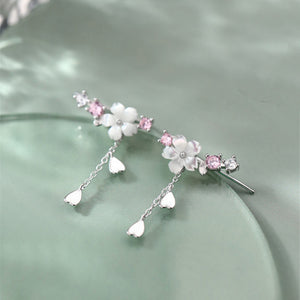 Mother Of Pearl Cherry Blossom Earrings