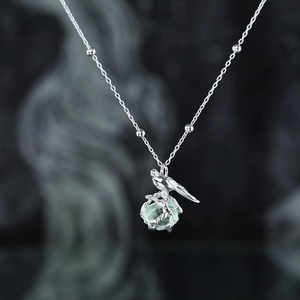 Dainty Green Fluorite Bird Pendant Necklace