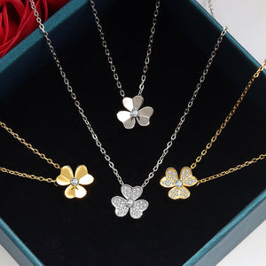 Dainty Clover Flower Charm Necklace