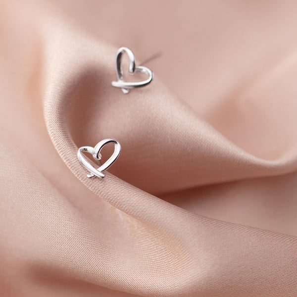 Hollow-Out Heart Stud Earrings