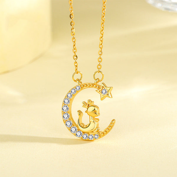 Moon Dragon Pendant Necklace