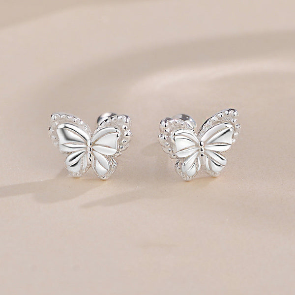 Three-Dimensional Butterfly Stud Earrings