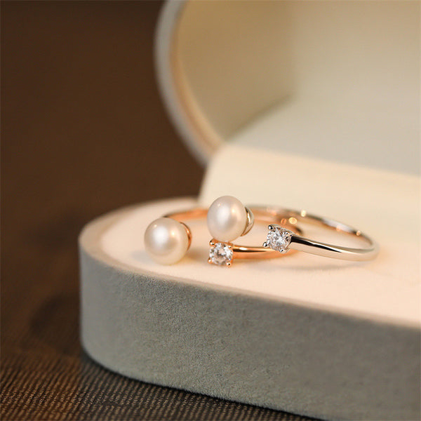 Natural Pearl Open Ring