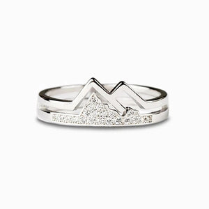 Silver Mountain Stacking Band Ring