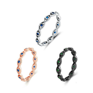 Dainty Evil Eye Nazar Stacking Band Ring