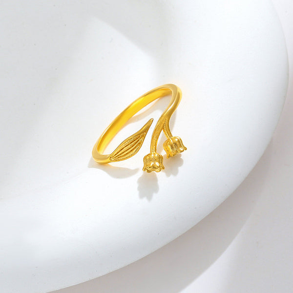 Gold Tulip Flower Ring