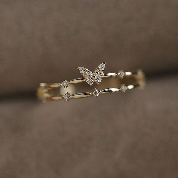 Double Layered Butterfly Ring