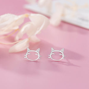 Tiny Small Cute Cat Cartilage Stud Earrings