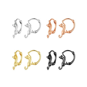 Cute Cat Huggie Hoop Earrings
