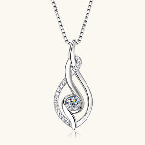 Moissanite Infinity Flame Pendant Necklace