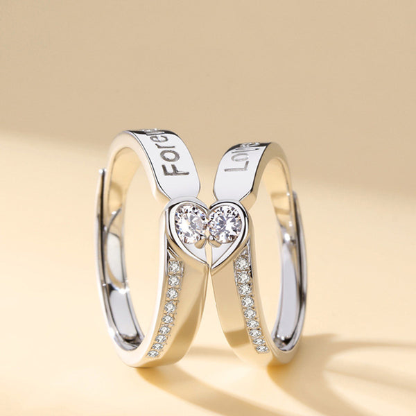 Forever Love Heart Couple Ring