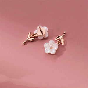Mother Of Pearl Cherry Blossom Earrings