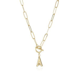 Gold Initial Letter Pendant Necklace