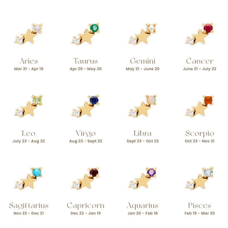 Zodiac stud earrings cheap
