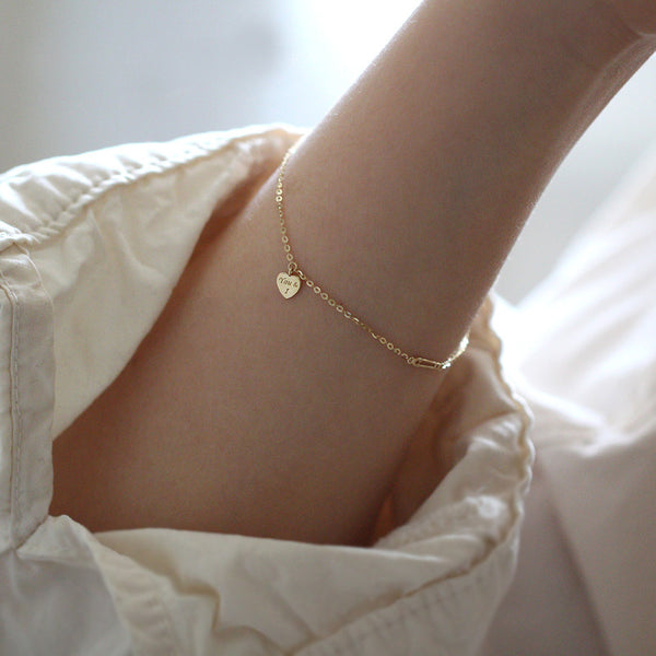 Gold Heart Charm Bracelet