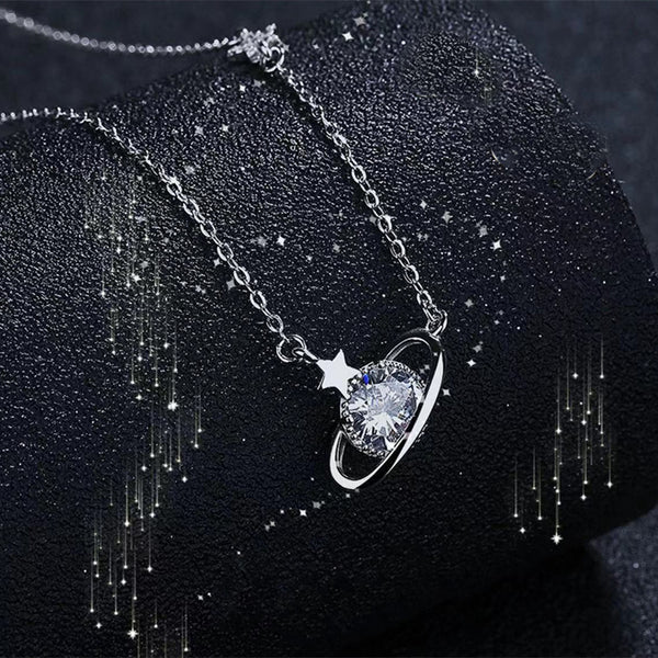 Silver Planet Pendant Necklace