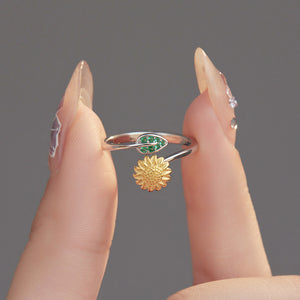 Sunflower Anxiety Fidget Spinner Bypass Ring