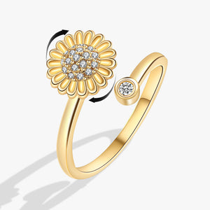 Sunflower Anxiety Fidget Spinner Bypass Ring