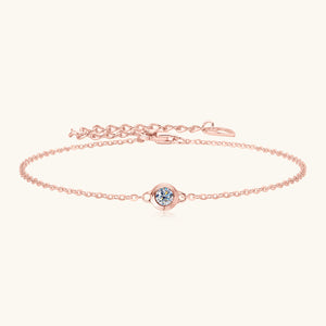 Solitaire Moissanite Charm Stacking Bracelet