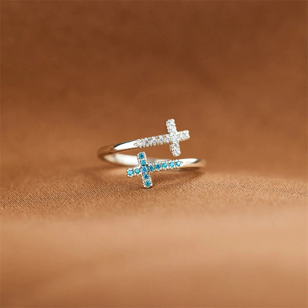 Double Cross Open Ring