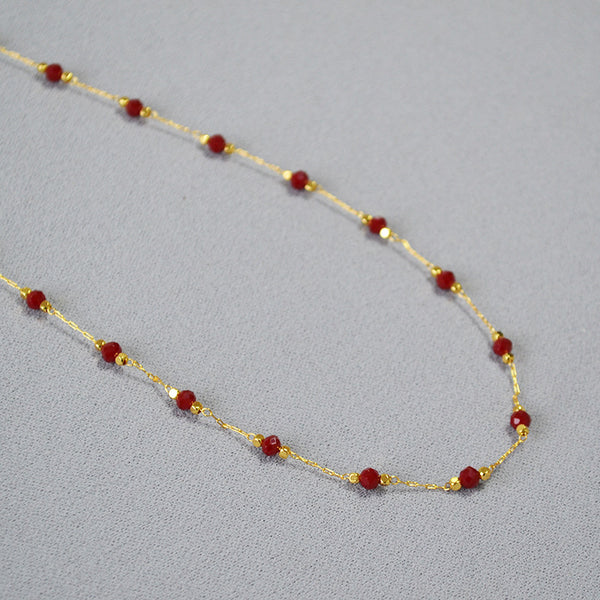 Vintage Vermilion Red Crystal Necklace