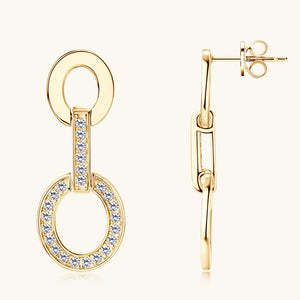 Moissanite Circle Drop Statement Earrings