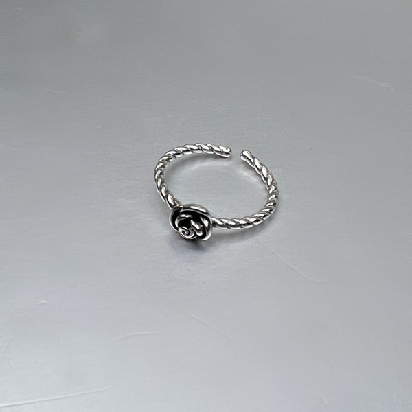 Silver Camellia Flower Ring
