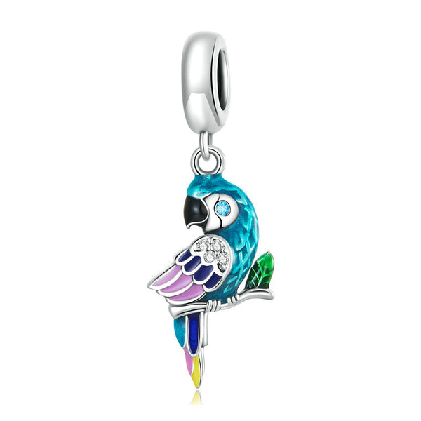 Colored Enamel Parrot Bracelet Charm