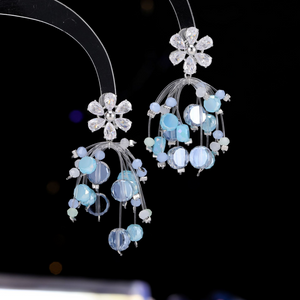 Flower Firework Dangle Drop Earrings