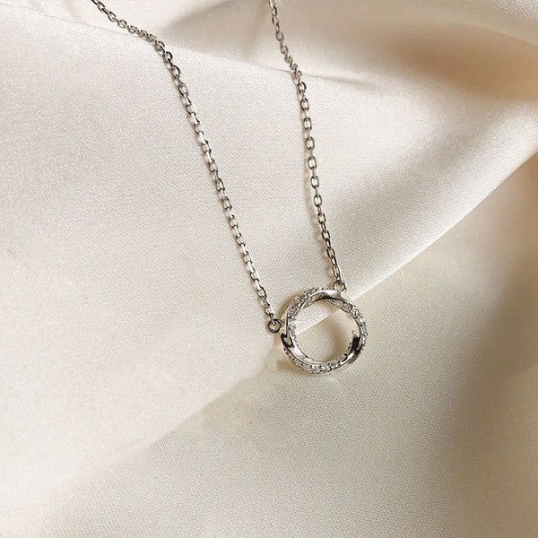 Dainty Mobius Ring Necklace