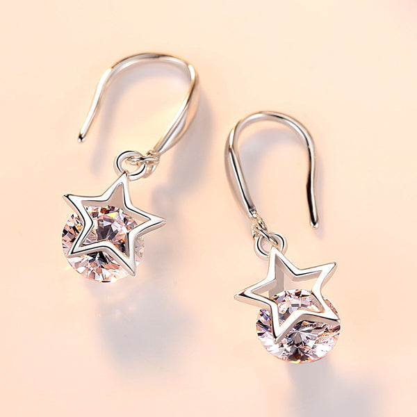 Dainty Star Drop Hook Earrings