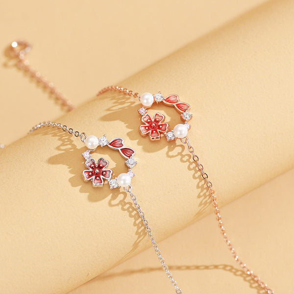 Peach Blossom Pearl Bracelet