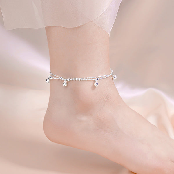 Dainty Bell Bead Layered Anklet