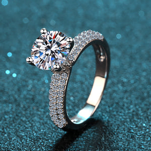 Brilliant Moissanite Pave Engagement Ring