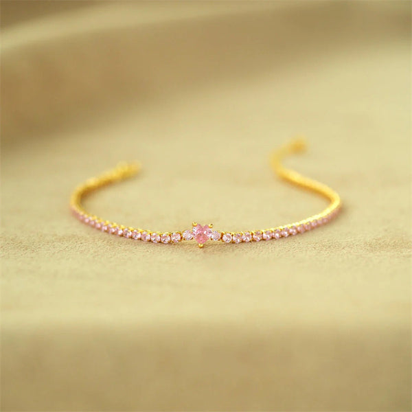 Pink Heart Pave Bracelet