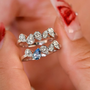 Elegant Teardrop Stacking Band Ring