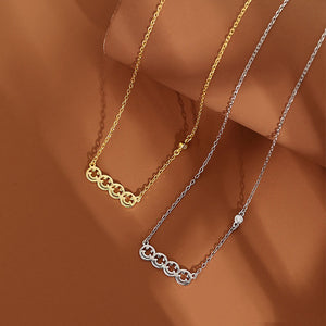 Smiley Face Horizontal Bar Pendant Necklace