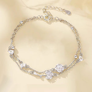 Pusteblumen-Doppelketten-Stapelarmband