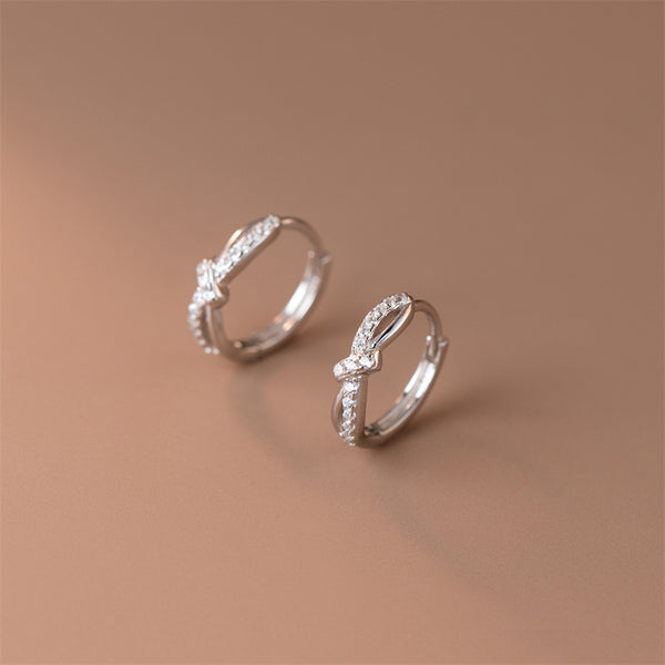 Silver Knot Hoop Earrings