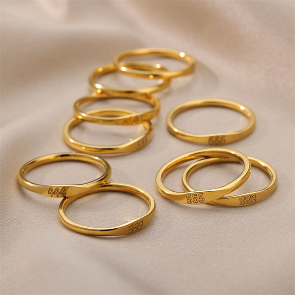 Gold Lucky Numbers Ring