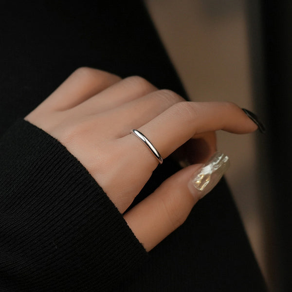Silver Slim Adjustable Ring