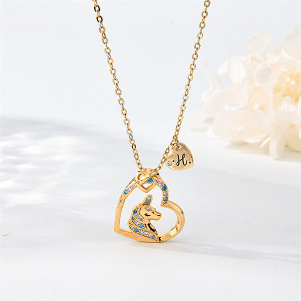 Unicorn Heart Pendant Necklace