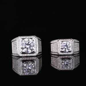 Round Moissanite Pave Engagement Ring