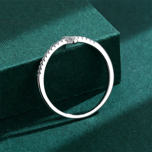 Cross Pave Setting Band Eternity Ring