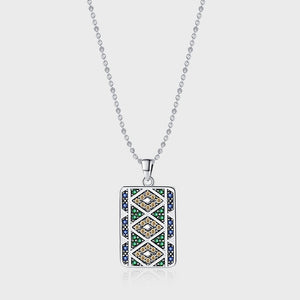 Bohemian Square Pendant Necklace