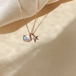 Mother Of Pearl Seashell Starfish Necklace