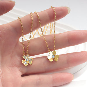 Dainty Clover Flower Charm Necklace