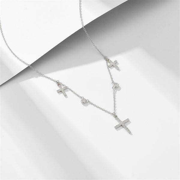 Dainty Triple Cross Necklace